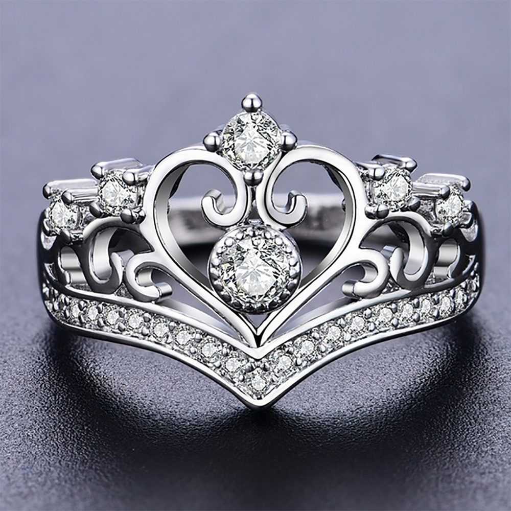 Crown Ring! White-Gold Coated S925 AAA CZ Diadem Ring :)